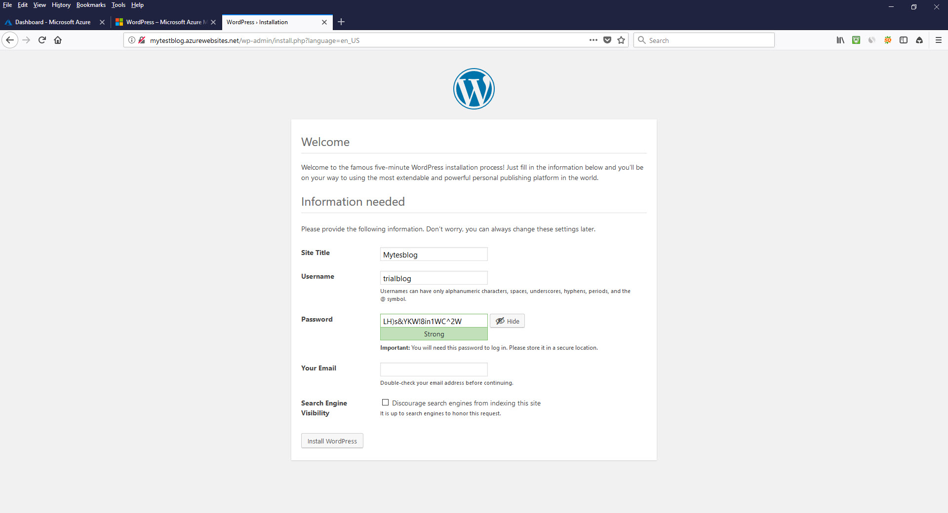 How To Install Wordpress On Microsoft Azure