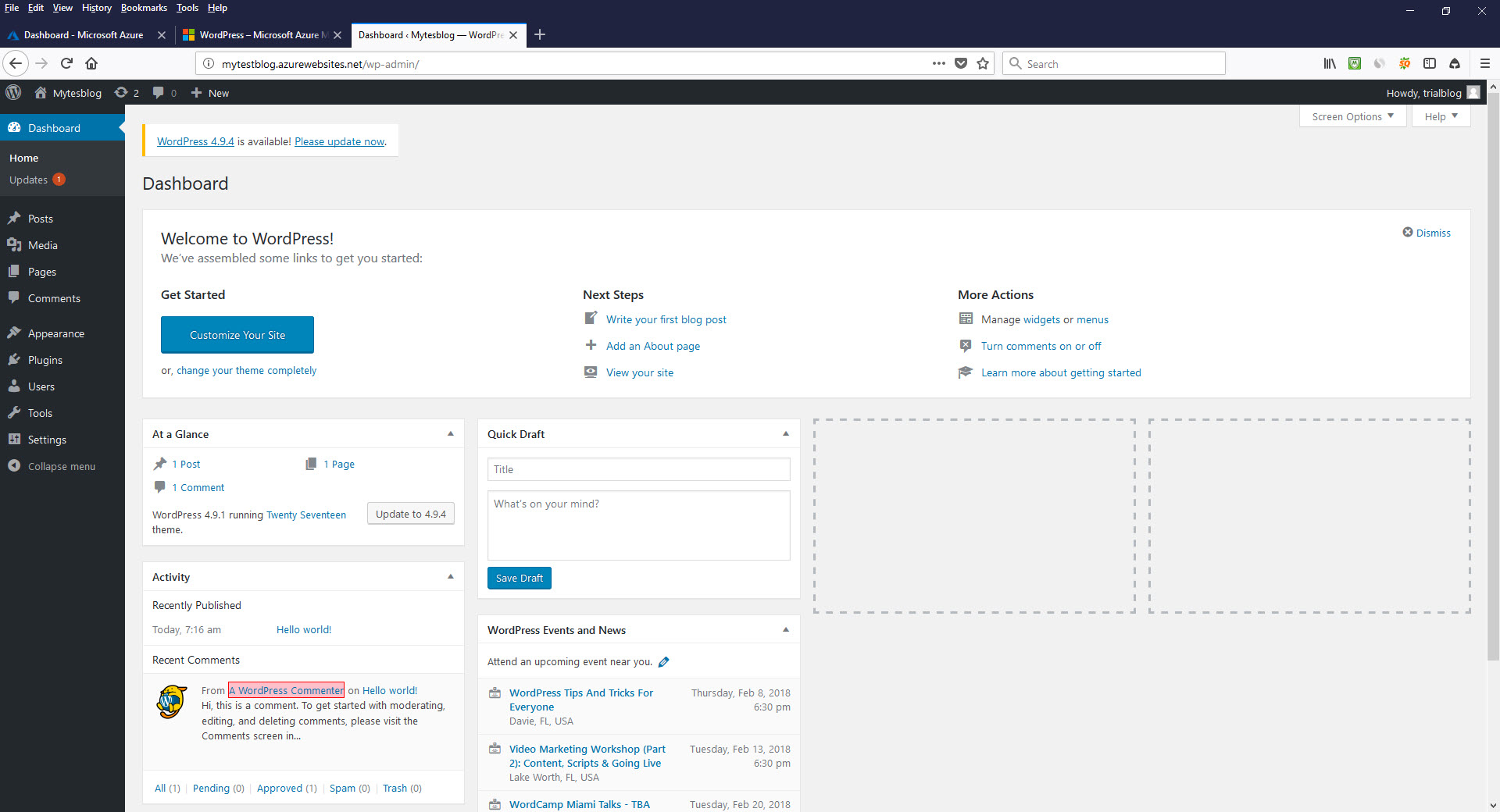 How To Install Wordpress On Microsoft Azure