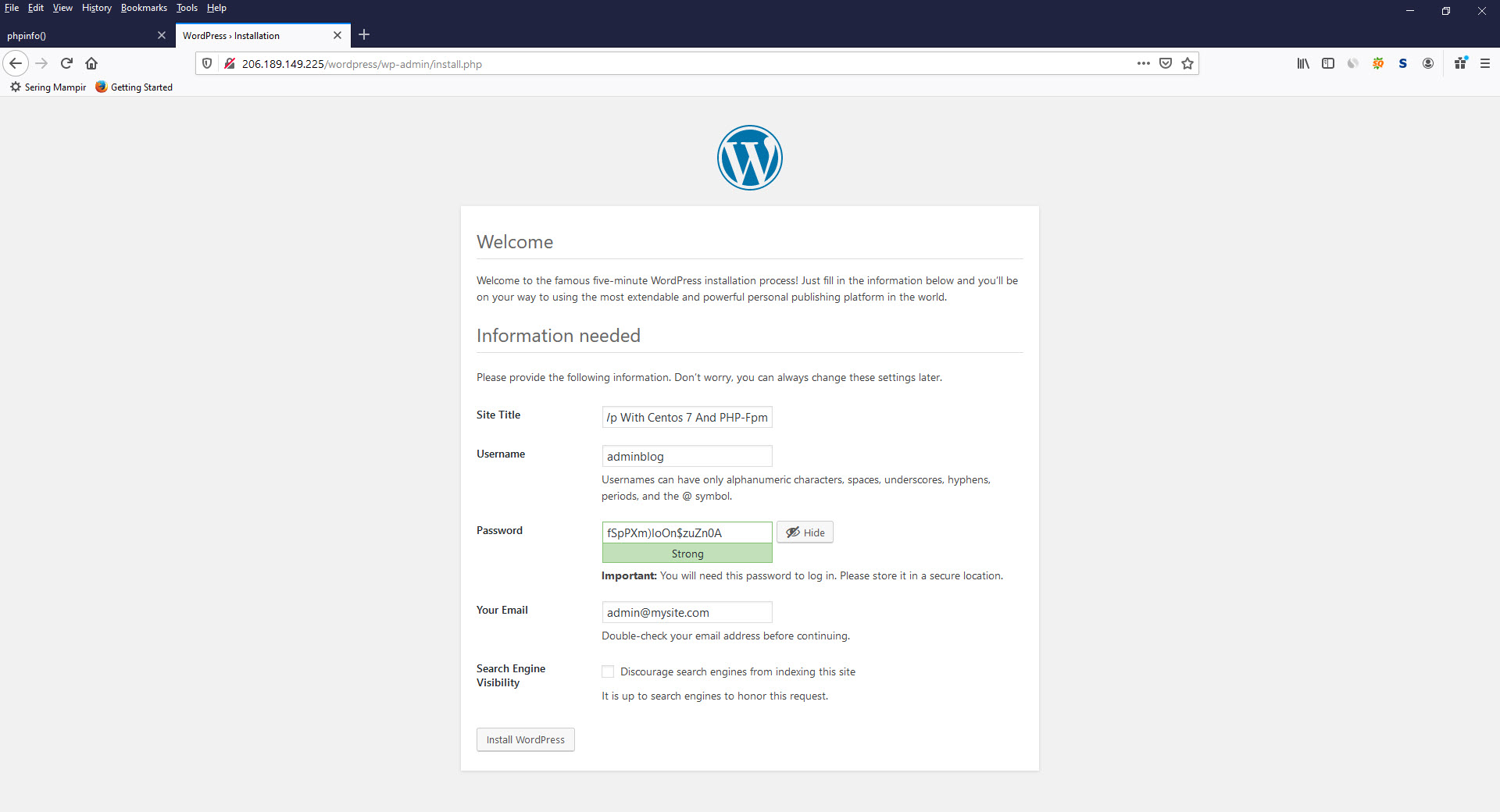 How To Install Wordpress With Apache And PHP-FPM On Centos 7