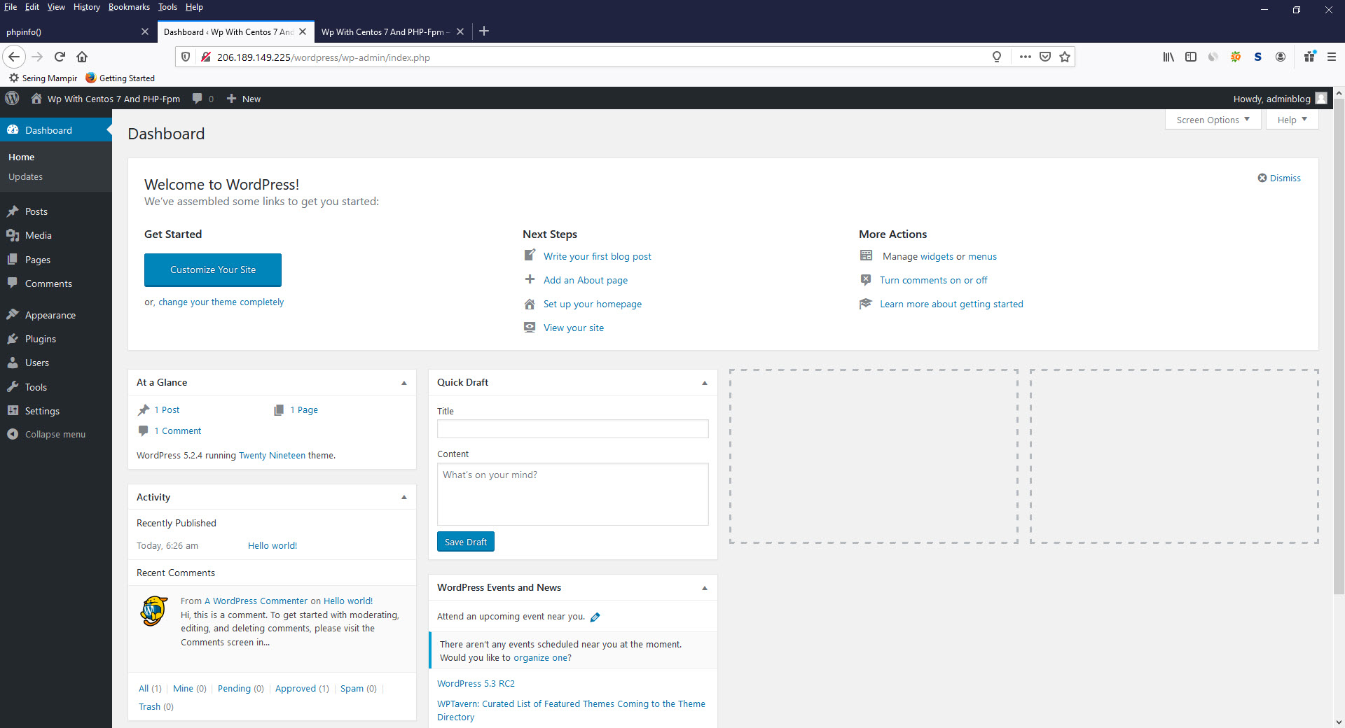 How To Install Wordpress With Apache And PHP-FPM On Centos 7