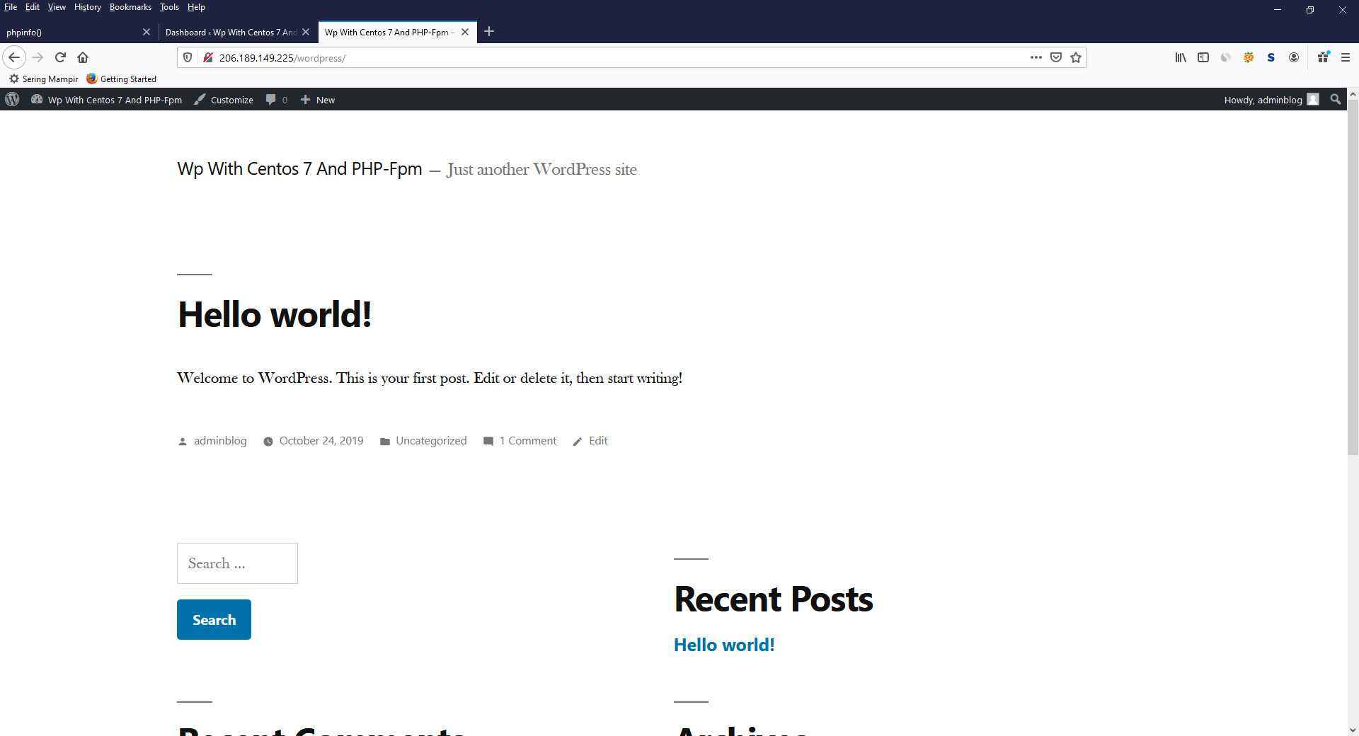 How To Install Wordpress With Apache And PHP-FPM On Centos 7