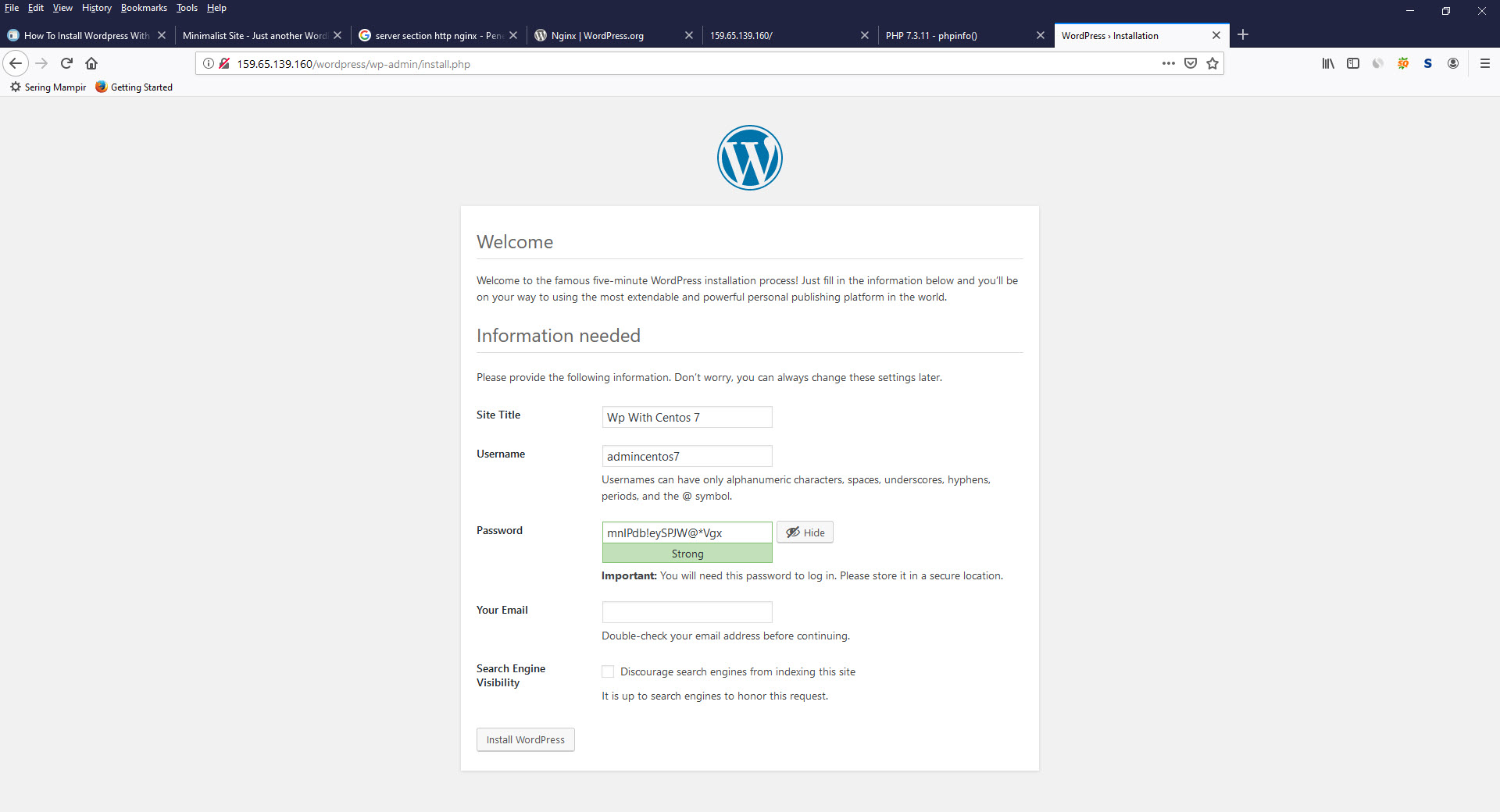 How To Install Wordpress With Nginx On Centos 7