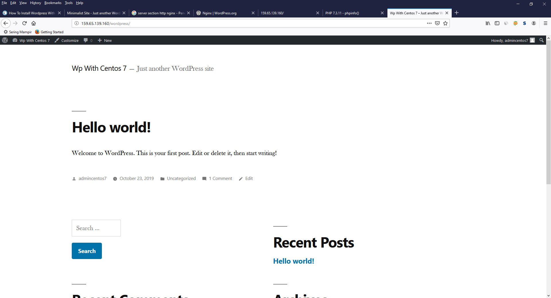 How To Install Wordpress With Nginx On Centos 7