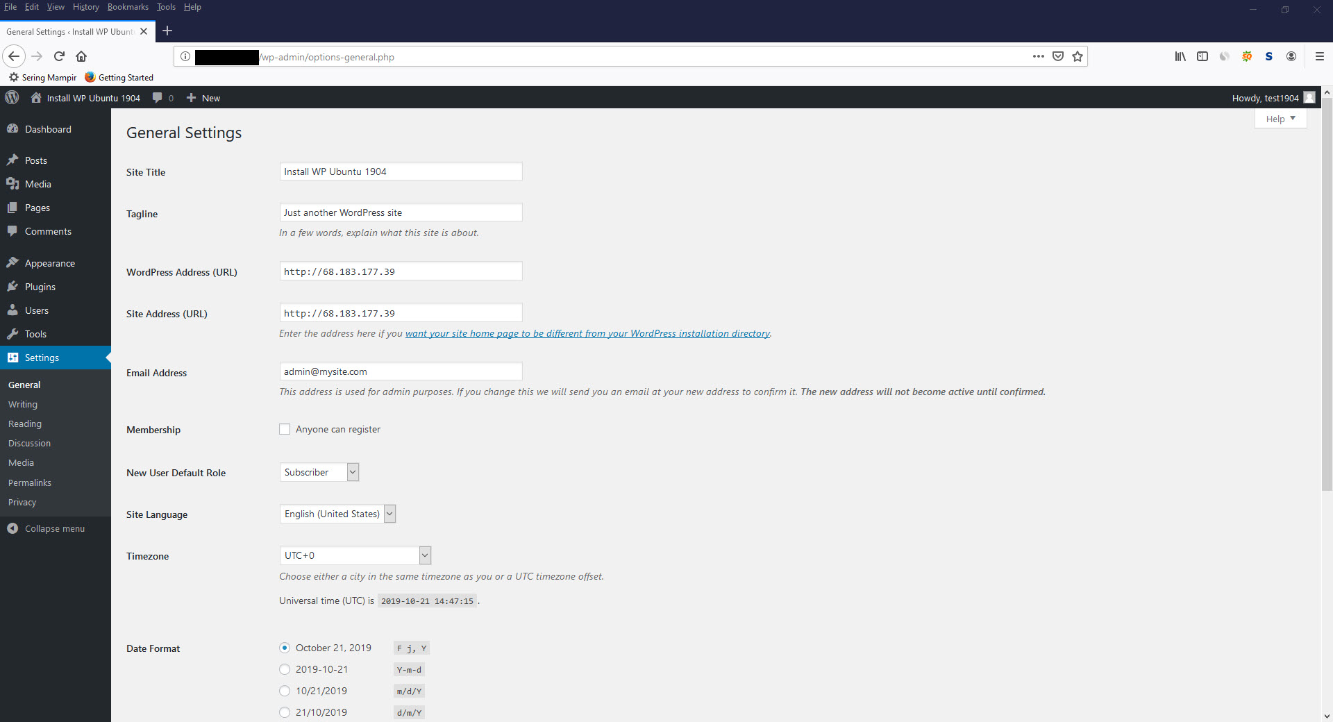 How To Install Wordpress With Apache On Ubuntu 19.04